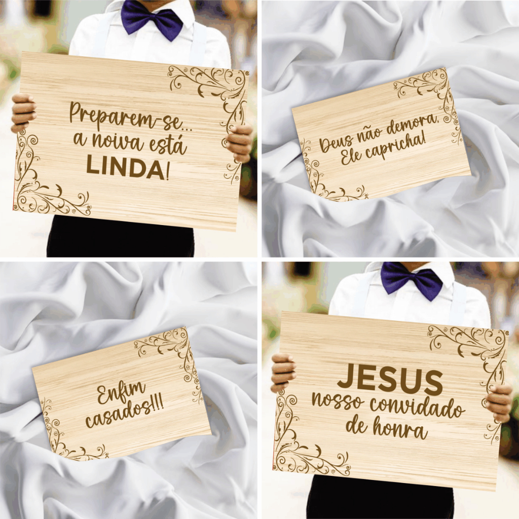 Placa De Casamento Madeira Clara - Plaquinha Decorativa Entrada Noiva Noivo Pajem Daminha Cortejo em Oferta na Shopee