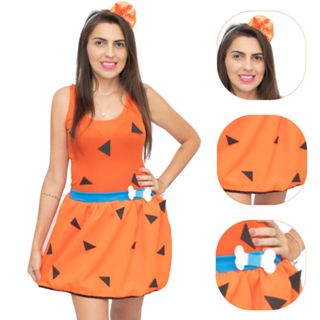 Fantasia Pedrita Adulto Cosplay Os Flintstones Carnaval em Oferta na Shopee