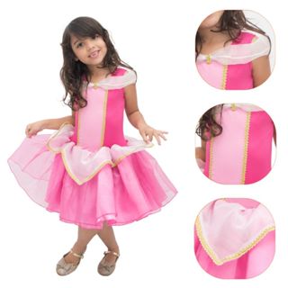 Fantasia Princesa Aurora Luxo Infantil Bela Adomercida Aniversario em Oferta na Shopee