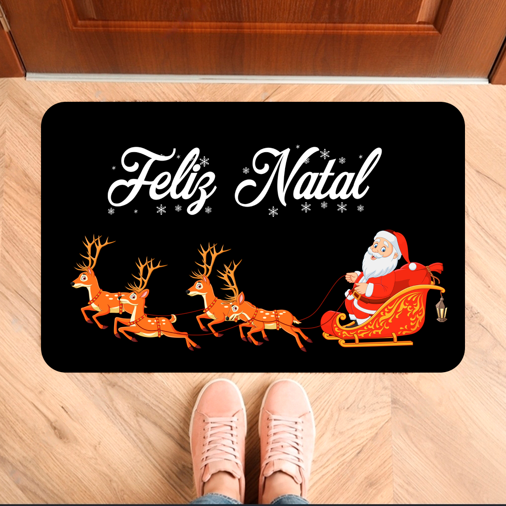 Tapete Natalino Decorativo para Porta Antiderrapante - Feliz Natal ( Tap natal 170)