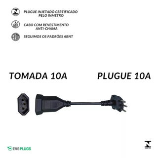 Adaptador Tomada Fêmea 10a 3P Para Macho 10a 3p 90 Graus em Oferta na Shopee