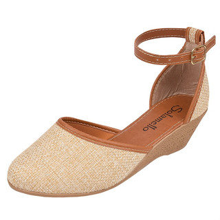 Sandália Feminina Anabela Adulta Confort Solamello 070F em Oferta na Shopee