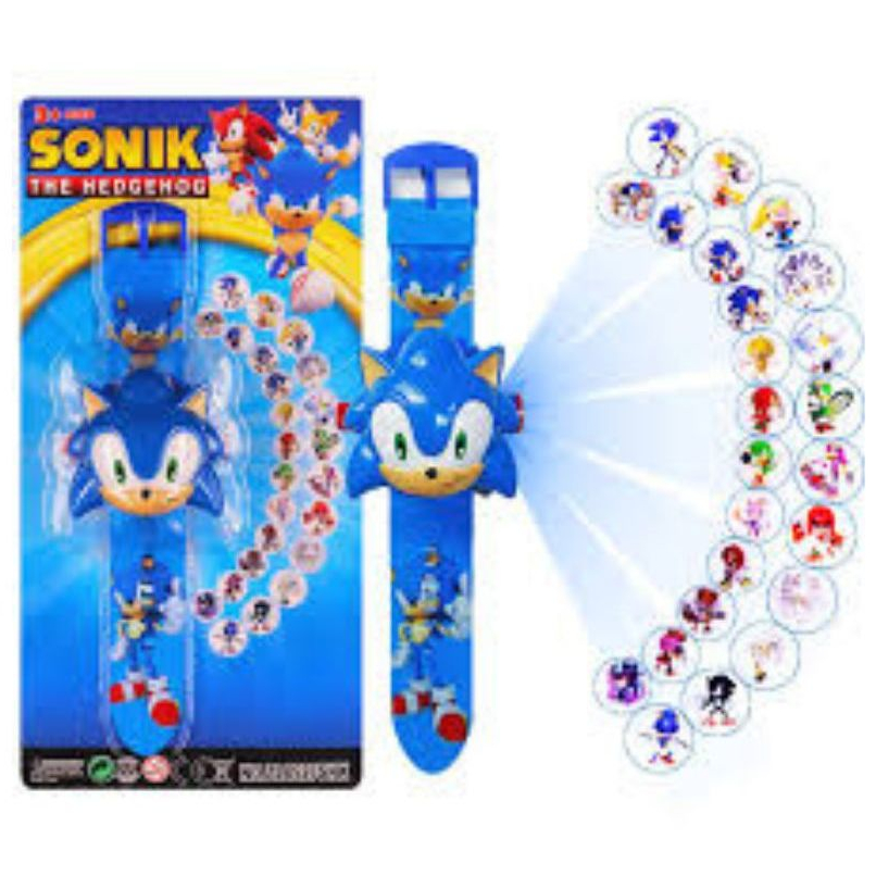 Relógio digital com projetor de 24 imagens do seu desenho preferido SONIC, formato do SONIC! em Oferta na Shopee