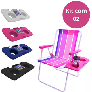 Kit com 02 Mesa Portátil para Cadeira de Praia em Oferta na Shopee