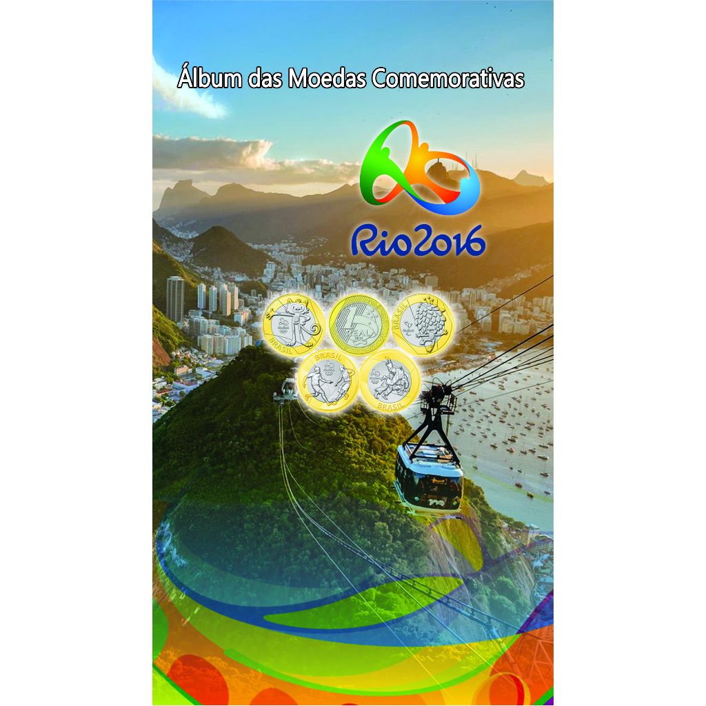 Álbum para moedas das Olimpíadas Rio 2016 - organizer - Compacto - modelo 3