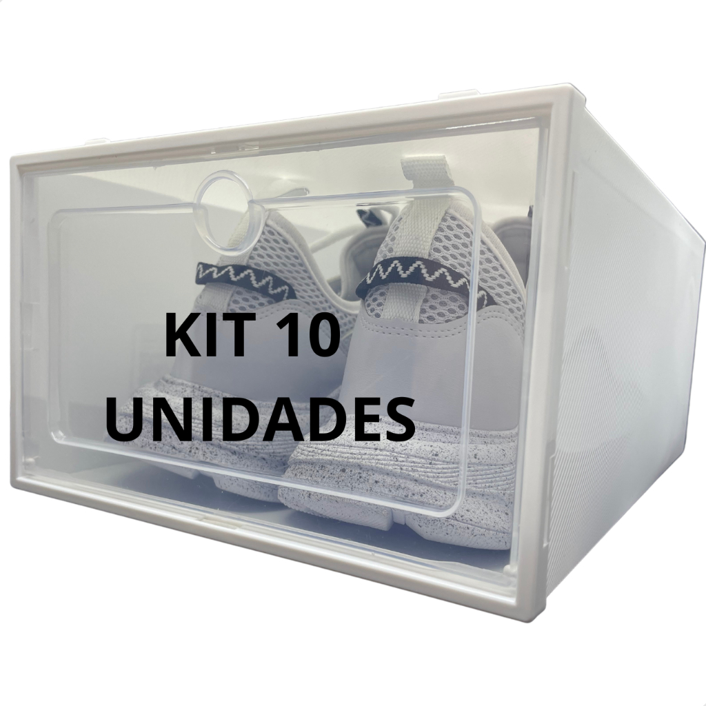Caixa Organizadora de Tênis Sapatos Chinelo Branca Empilhavel Dobrável 10 Unidades em Oferta na Shopee