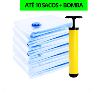 Kit Saco a Vácuo Para Roupa G GG EXG Viagem Mala Edredom Organizador Guarda Roupa + Bomba ou Sem em Oferta na Shopee