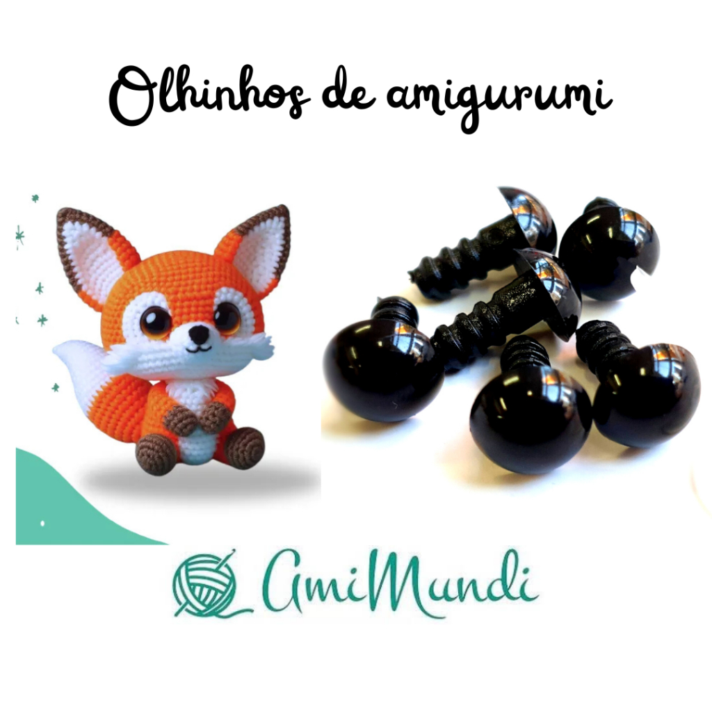 Imagem Olhos de Amigurumi com Trava - Kit com 50 un - Segurança e Qualidade para Seus Bonecos e Artesanatos