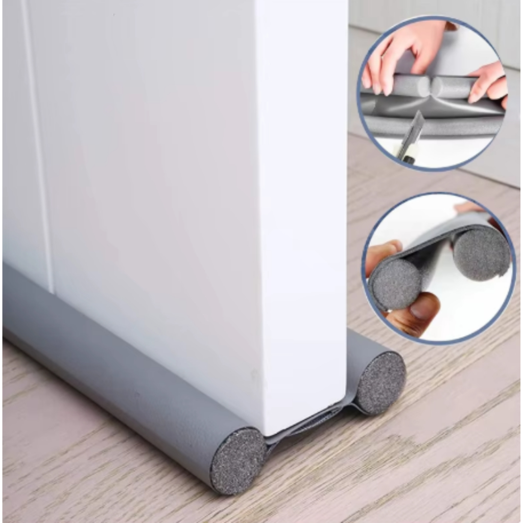 Veda Porta Ajustável 120cm Rolinho Anti Inseto Pivoltante Preto Marrom