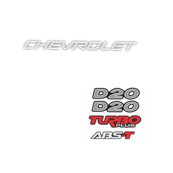 kit Faixa Chevrolet Pick Up Corsa Tampa Traseira Branca D20 turbo ABST