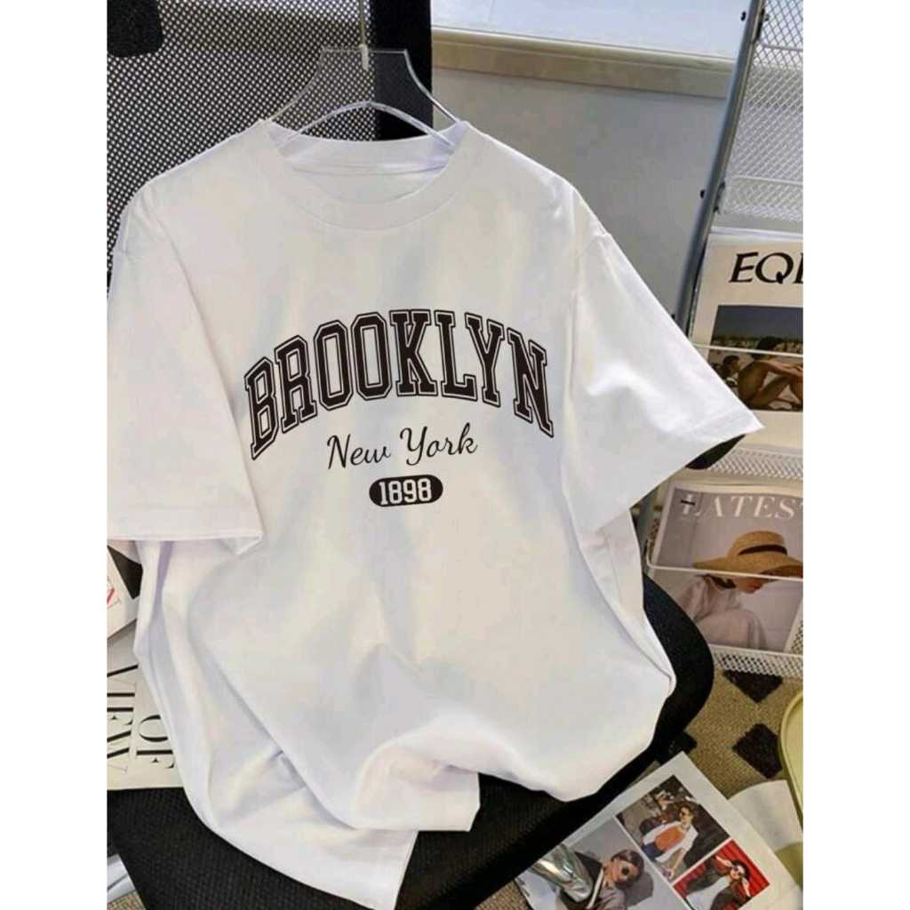 Camiseta Feminina Camisa Brooklyn New York 1898 Corte Reto Estilo de Rua