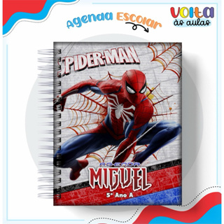Agenda Escolar Homem Aranha Personalizada com Nome em Oferta na Shopee