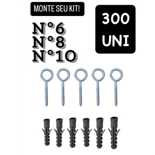 Pitão e Bucha com anel para Fixação de 6, 8 e 10 mm - 300 peças , sendo 150 pitões e 150 buchas. em Oferta na Shopee