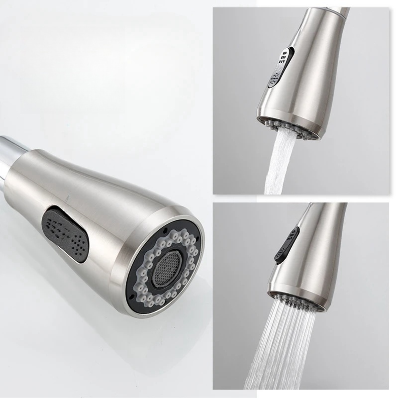 Detalhes do Torneira Gourmet Pia Cozinha Com Extensor Flexível Misturador Monocomando Pull Spray Arejador Articulado Inox Fosco