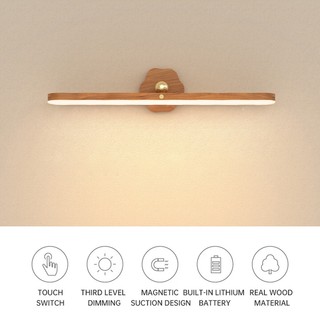 Luz De LED De Noite De Madeira Espelho De Parede Magnética USB Recarregável Portátil Para Quarto luz do armário