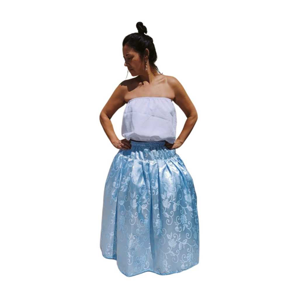 Saia Cetim Brocado  Umbanda Candomblé Jacquard Feminina Roupa de Ração 3 metros de roda.