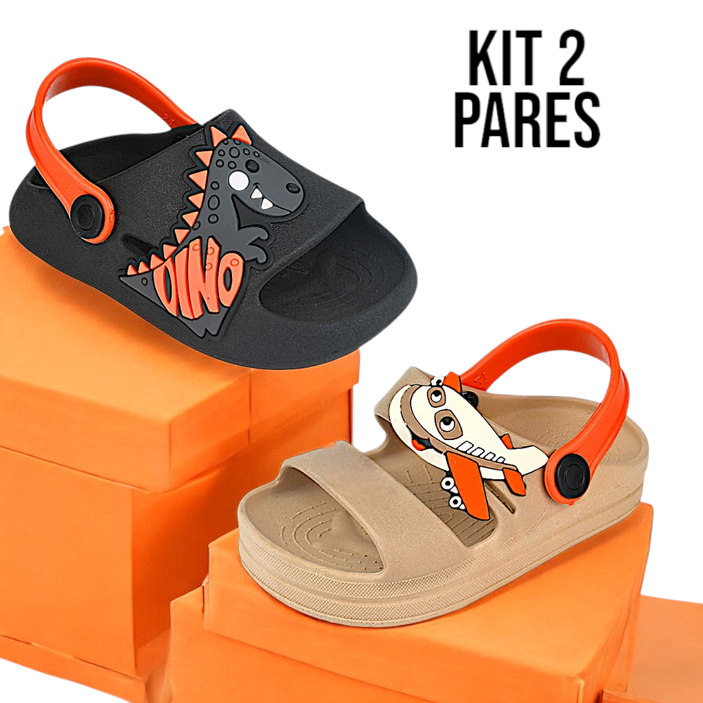 Kit Papete Sandália Infantil Menino e Chinelo Nuvem