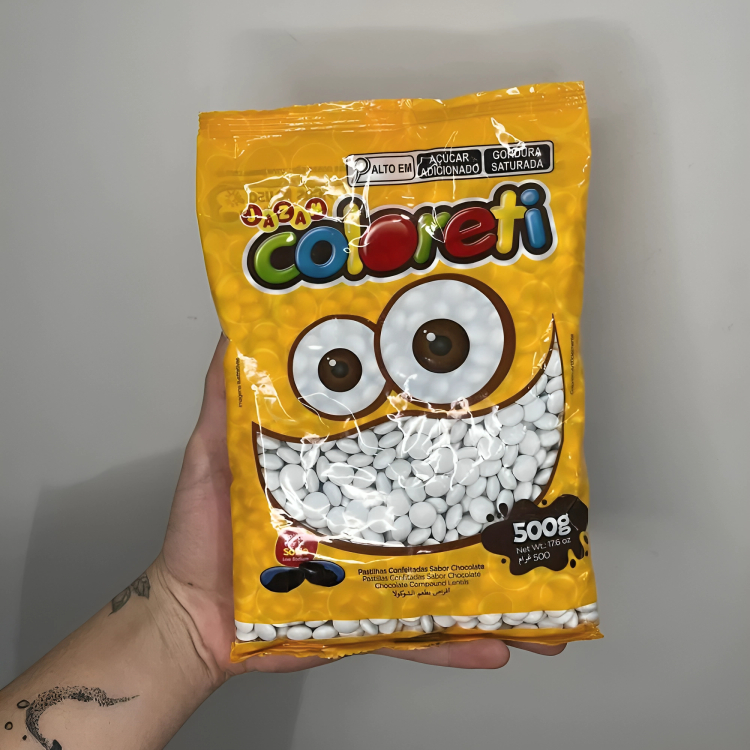 Coloreti Confeito de Chocolate Colorido Branco 500g Jazam · foto 2
