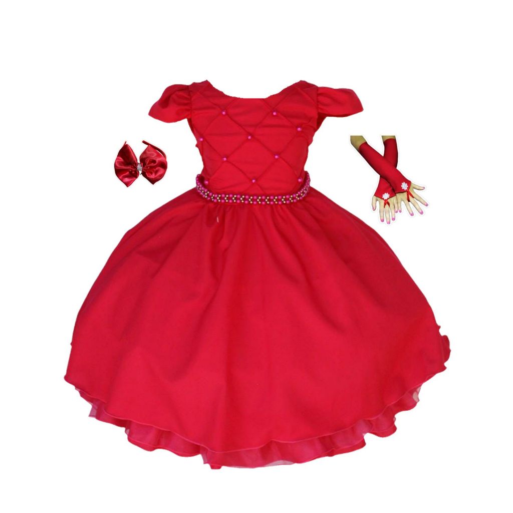 Vestido De Festa Infantil Luxo Batizado Casamento Daminha Formatura  Aniversário