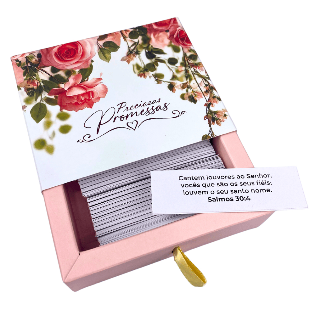 Caixinha Preciosas Promessas Flores Rosas com Versículos Bíblicos em Oferta na Shopee