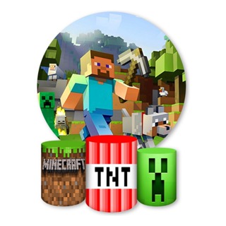 Painel Redondo E Capas De Cilindro Sublimados Minecraft em Oferta na Shopee