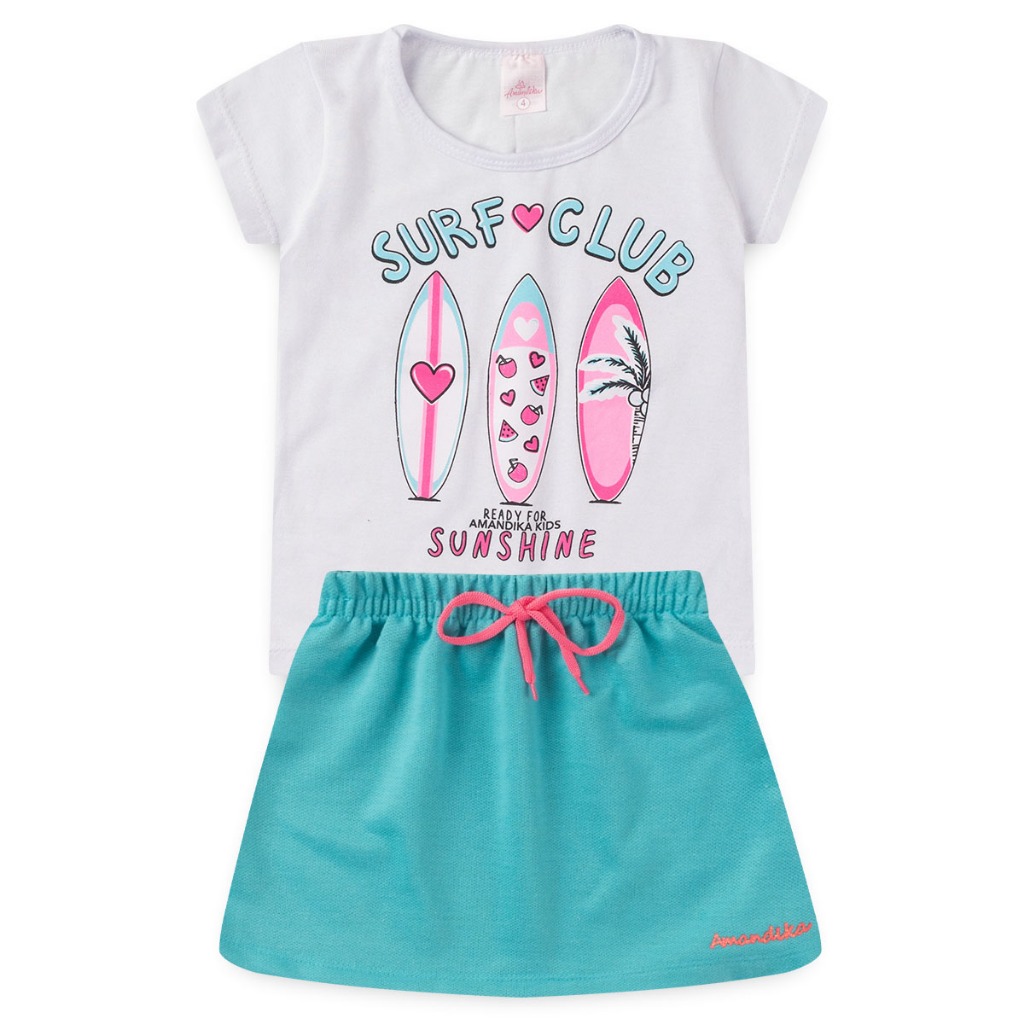Conjunto Infantil Feminino Shorts e Baby Look Menina L07 em Oferta na Shopee