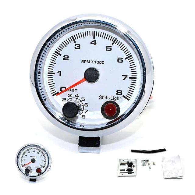 RELOGIO RPM  CONTA GIROS PARA MOTORS D.E 4-6-8 CILINDORS Universal 8000 Shift Light Ajust
