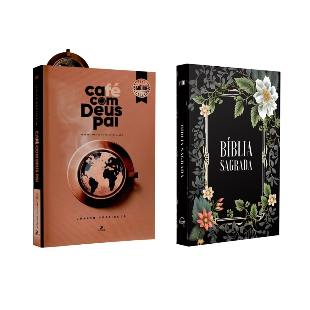 Kit Café com Deus Pai 2025 + Bíblia Sagrada | NVI | Jardim | Capa Dura - Books & Magazines