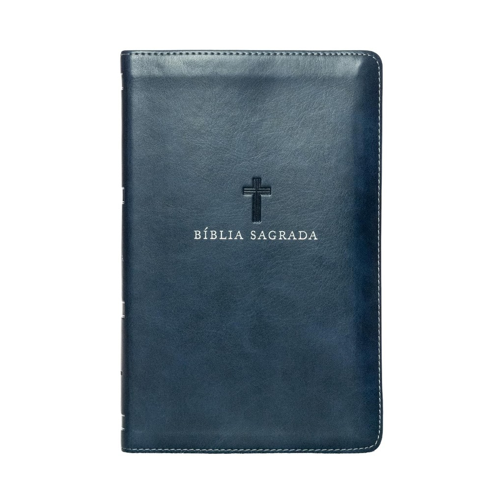 Bíblia Sagrada NVI | Letra Grande | Leitura Perfeita | Couro Soft Azul em Oferta na Shopee
