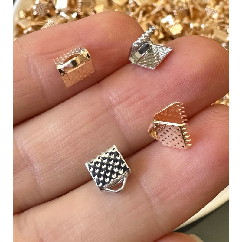 Terminal com garra 6mm  para montagem de bijuterias e artesanatos em geral