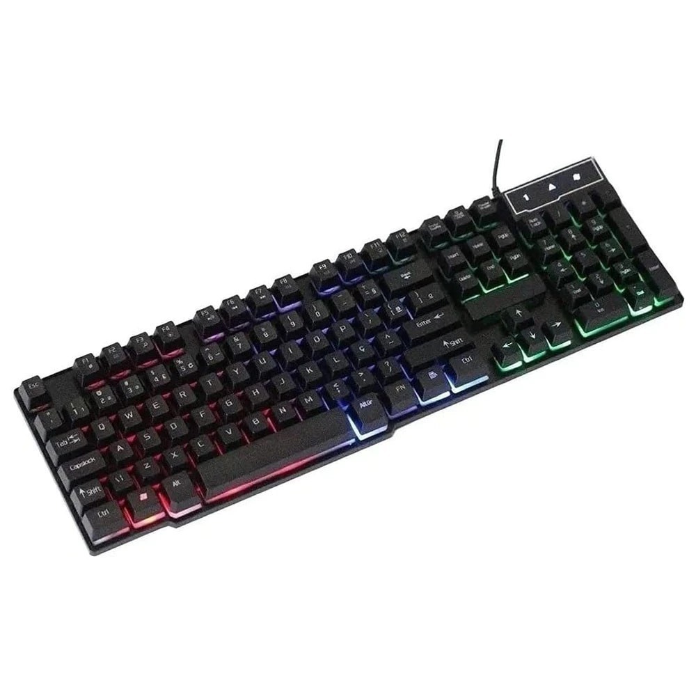 Teclado multimidia Gamer Semi Mecanico com iluminação RGB