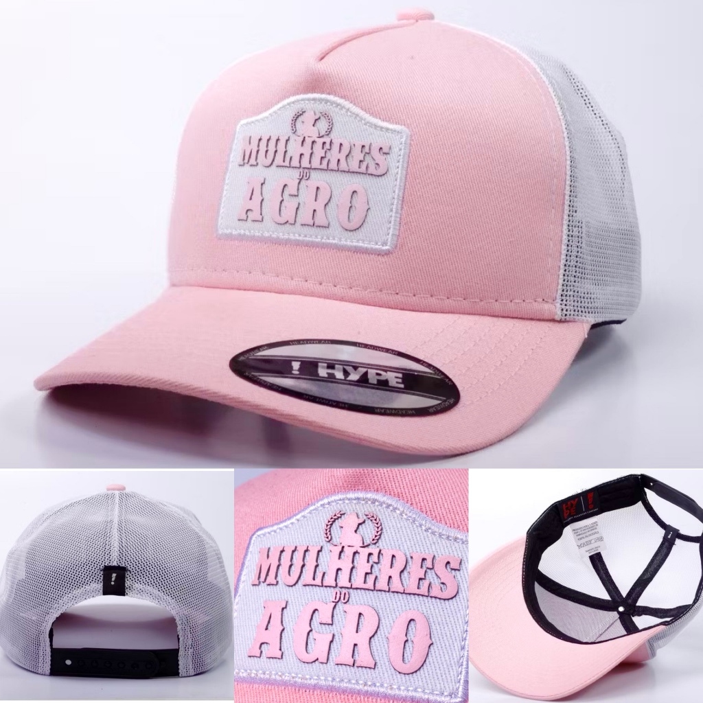 Boné Country Agro Sertanejo Rural Aba Curva Redinha com Regulador Confortável Encaixe Perfeito Mulheres do Agro