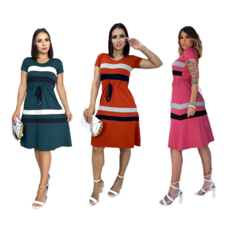 Vestido Semi Godê em Viscolycra Premium Cores Claras em Oferta na Shopee