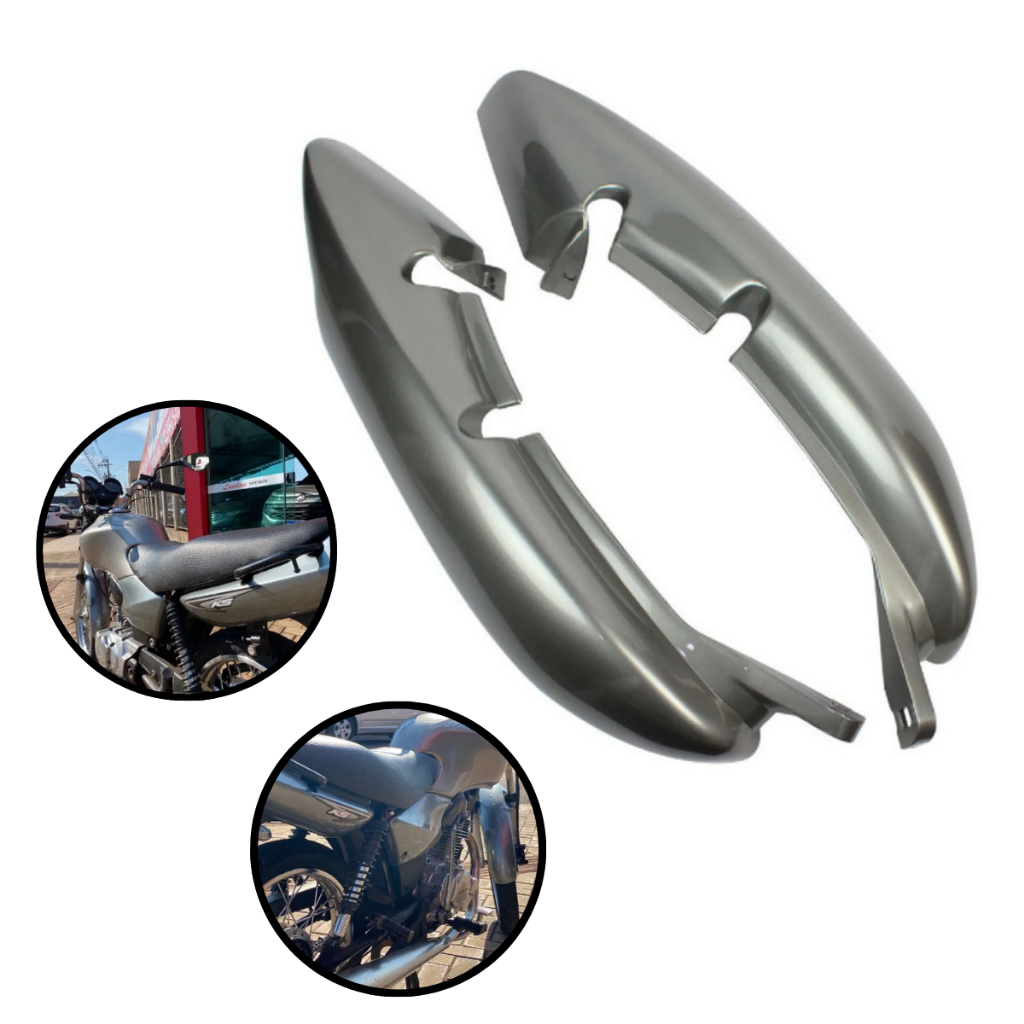 Carenagem Traseira Rabeta Completa Titan 125 2000 até 2003 Prata Metálico Cinza Brilho Envernizado