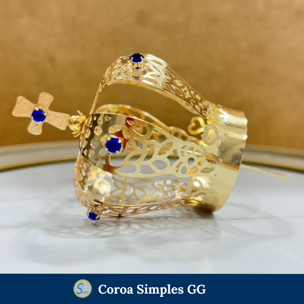 Coroa para imagem de Nossa Senhora Aparecida de 35cm a 40cm - Modelo Simples em Oferta na Shopee