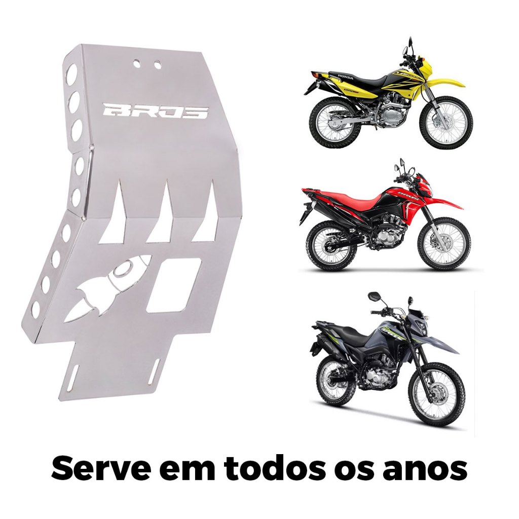 Protetor de cárter Bros 150/160 cromado Inox em Oferta na Shopee