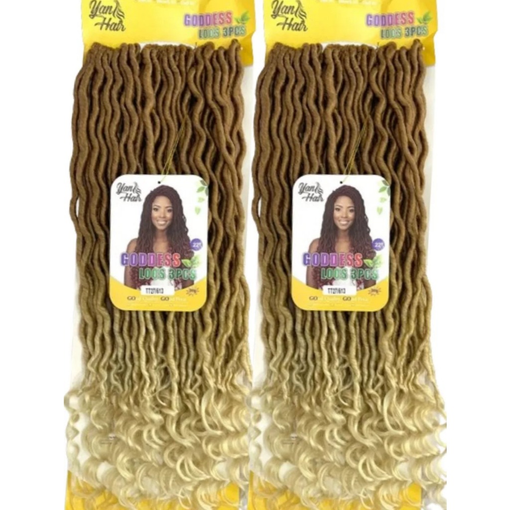 Cabelo Goddess Locs Yan Hair  twist Com Cachos Nas Pontas