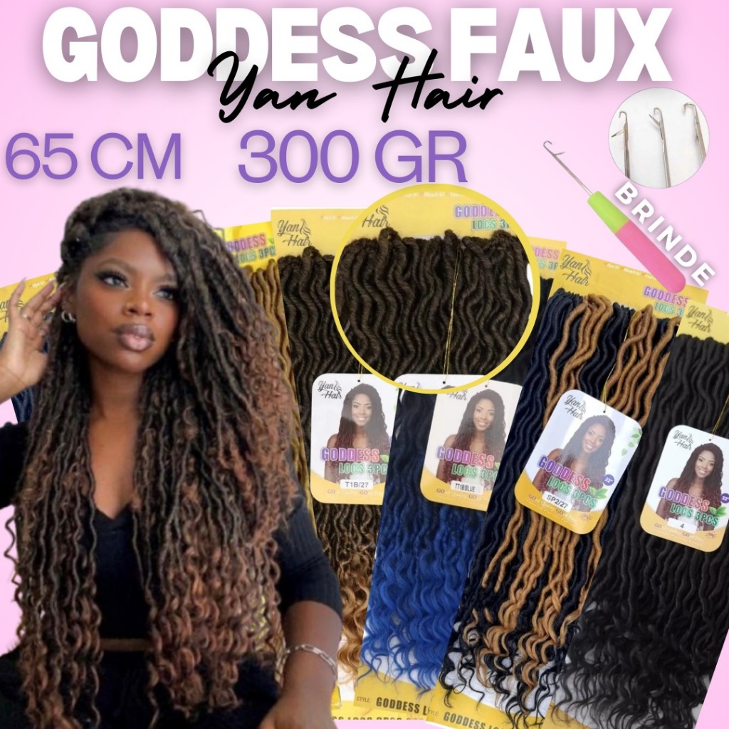 Cabelo Goddess Locs Yan Hair  twist Com Cachos Nas Pontas em Oferta na Shopee