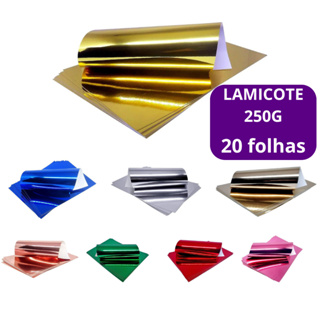 Papel Laminado Lamicote A4 250g 20 Folhas Vermelho Prata Dourado Artesanato Escolar Masterprint em Oferta na Shopee