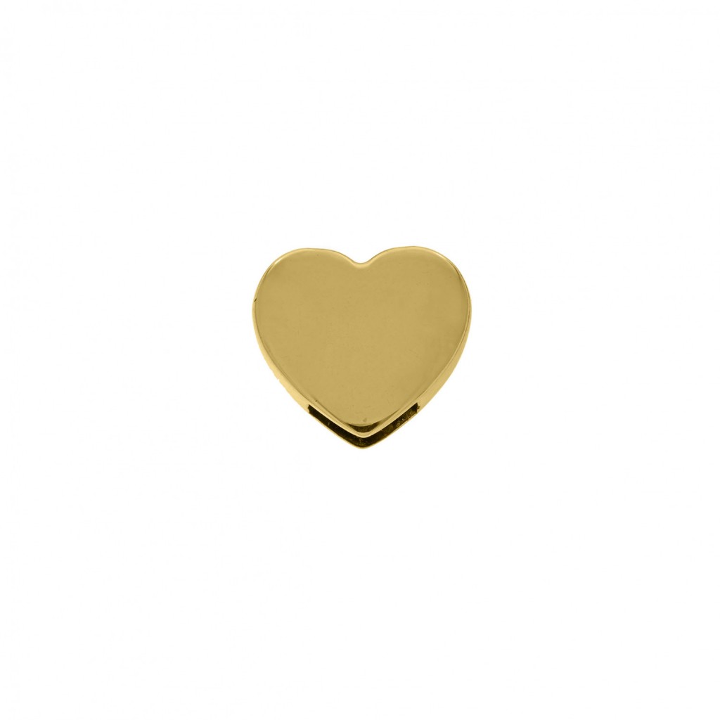 Passador Coração Dourado Enfeite  Artesanato  Metal para Pulseira Bijoux Bijuteria Luxo (01 unid)