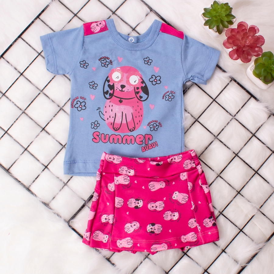 Conjunto Verão Bebês Primeiros Passos Feminino - 3 a 12 meses - Infantil Menina em Oferta na Shopee
