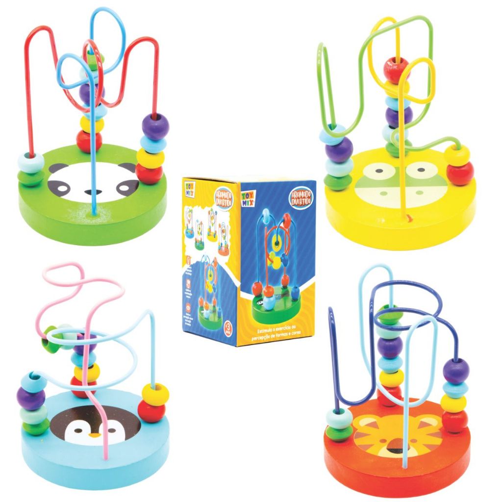 Brinquedo Aramado Divertido MDF Educativo Sensorial Colorido Sobe e Desce Brinquedo de Madeira em Oferta na Shopee