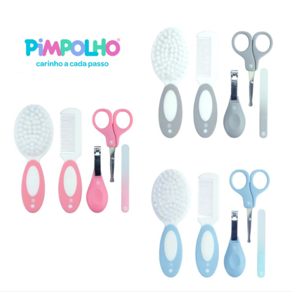 Kit 5 Peças Higiene Cuidado Infantil Bebe Essencial Menina E Menino Pimpolho