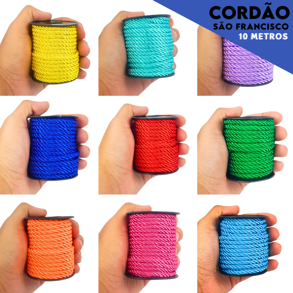 Cordão São Francisco 4mm 10 Metros Resistente Ideal Para Artesanato Laços Fantasias e Decoração - MZ em Oferta na Shopee