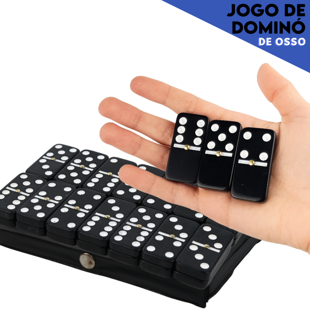 Domino De Osso Preto Profissional - Pedras Grandes - Mazzal