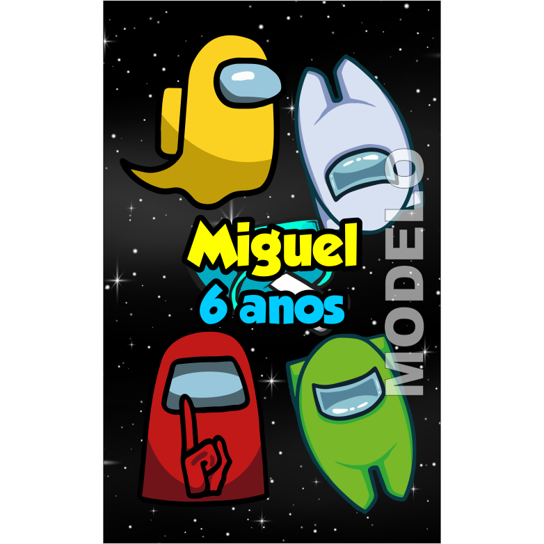 15 Adesivos Tubete Among Us - Tag - Etiqueta Personalizada