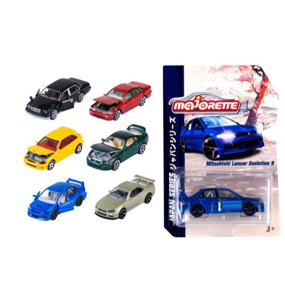 Majorette Japan series PREMIUM  LANCER EVO 9 / TOYOTA SUPRA / CEFIRO A31 / CIVIC TYPE R EK9 / CENTURY / GT-R (R34)