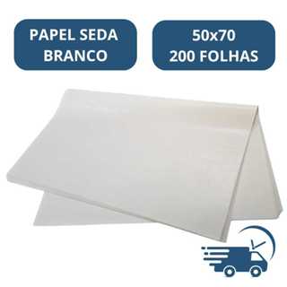 PAPEL SEDA BRANCO 50x70 200 UNIDADES -  FOLHAS GRANDES em Oferta na Shopee
