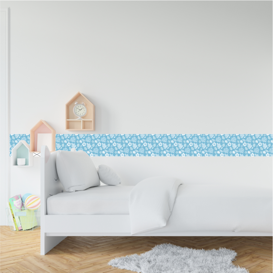MOANA FX0.079  __ Faixa Adesiva para Quarto de Bebê, infantil, aventureira, mar, princesa
