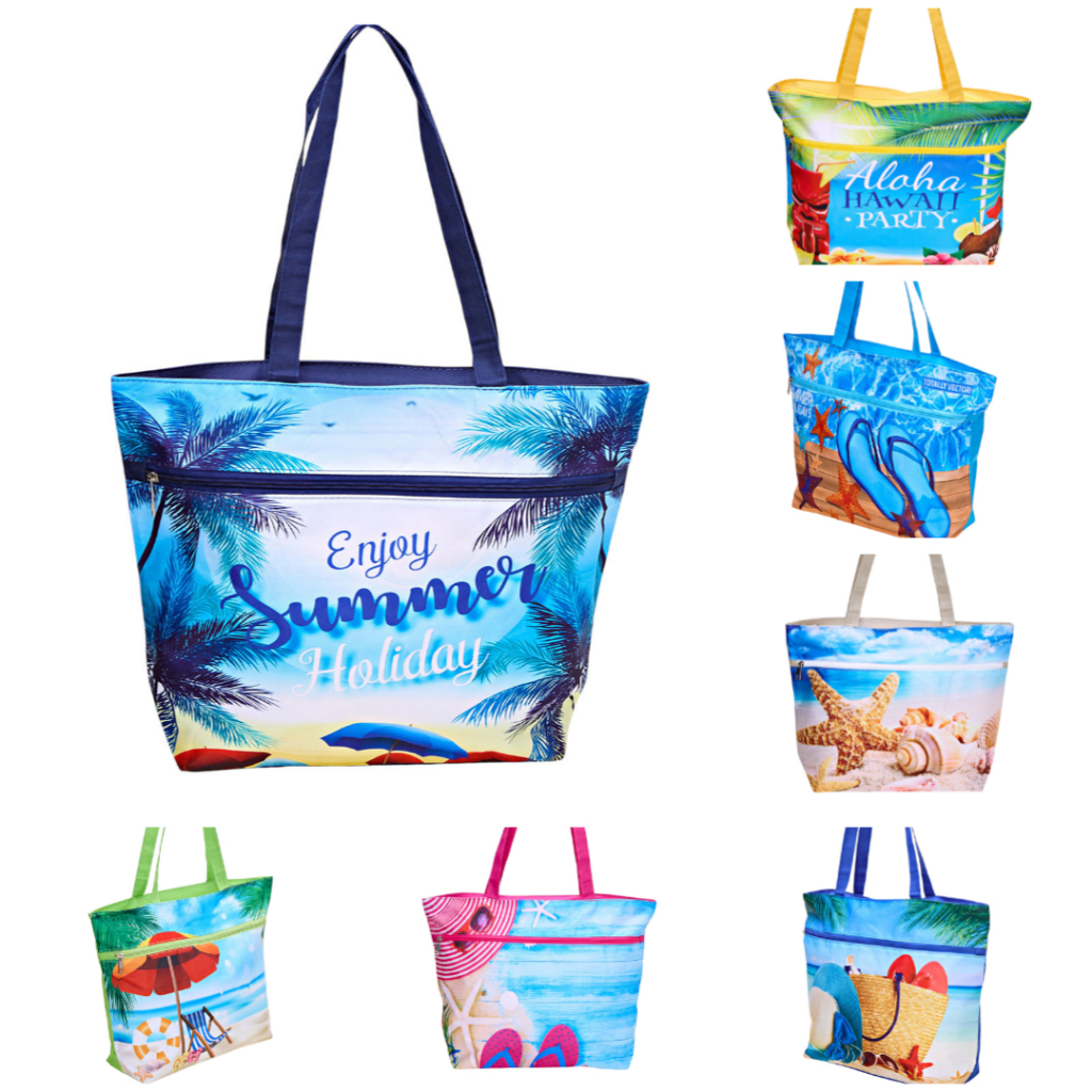 Bolsa Praia Piscina Modelo Sacola Estampada Tecido 7 Cores Feminina Rio de Janeiro